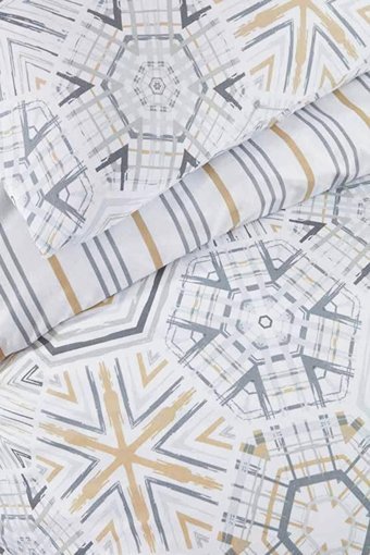 Luxart Pamuk Dört Mevsim 200 x 220 cm Lastikli Geometrik Çift Kişilik Nevresim Takımı Gri