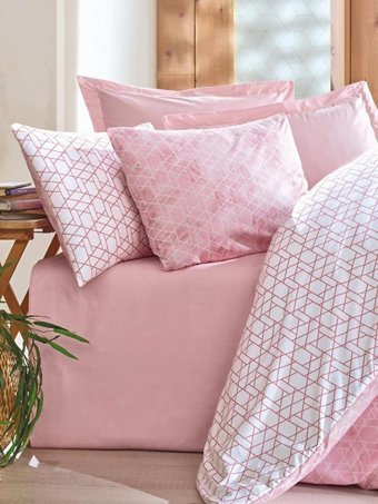 Nevresim Dünyası Pamuk Dört Mevsim 200 x 220 cm Düz Çift Kişilik Nevresim Takımı Pembe
