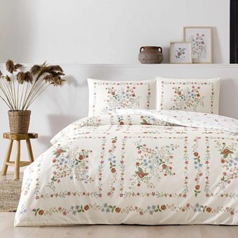 Taç Ranforce Dört Mevsim 200 x 220 cm Genç Çift Kişilik Nevresim Takımı Açık Pembe