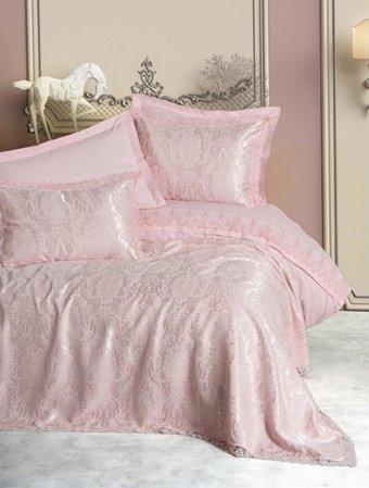 Cotton Box Pamuk Dört Mevsim 200 x 220 cm Düz Çift Kişilik Nevresim Takımı Pudra