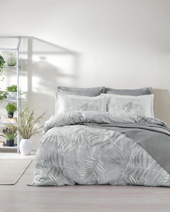 Özdilek Kışlık 200 x 220 cm Yaprak Çift Kişilik Nevresim Takımı Gri