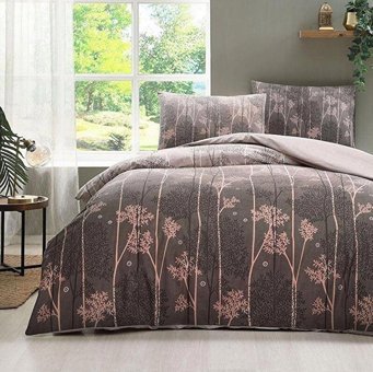Nevresim Dünyası Ranforce Kışlık 200 x 220 cm Ağaç Çift Kişilik Nevresim Takımı Kahverengi
