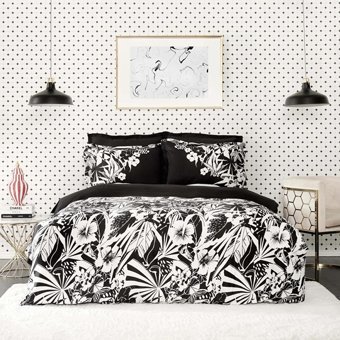 Karaca Home Pamuk Dört Mevsim 200 x 220 cm Çiçekli Çift Kişilik Nevresim Takımı Siyah