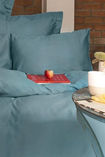 İssimo Home Ranforce Dört Mevsim 200 x 220 cm Düz Çift Kişilik Nevresim Takımı Mavi