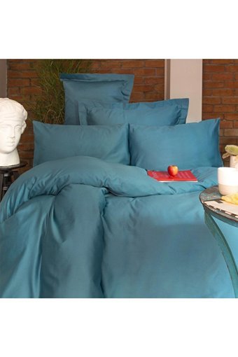 İssimo Home Ranforce Dört Mevsim 200 x 220 cm Düz Çift Kişilik Nevresim Takımı Mavi