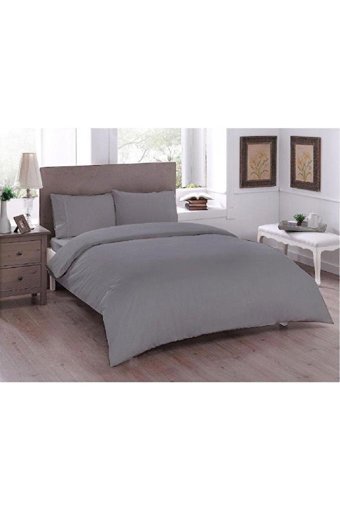 Çeyiz Diyarı Ranforce Dört Mevsim 200 x 220 cm Düz Çift Kişilik Nevresim Takımı Gri