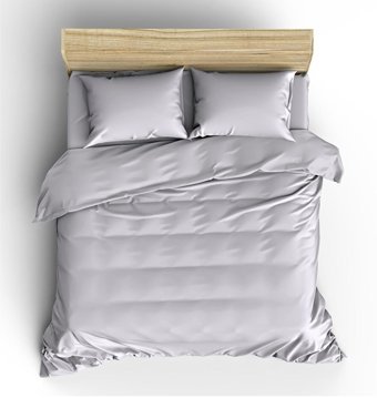 Makiteks Pamuk Dört Mevsim 200 x 220 cm Düz Çift Kişilik Nevresim Takımı Açık Gri