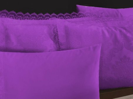 Çeyiz Diyarı Pamuk Saten Dört Mevsim 200 x 220 cm Etnik Çift Kişilik Nevresim Takımı Mürdüm