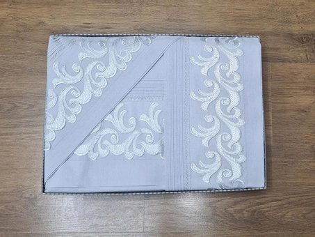 Çeyiz Diyarı Pamuk Dört Mevsim 200 x 225 cm Güpür Çift Kişilik Nevresim Takımı Gri