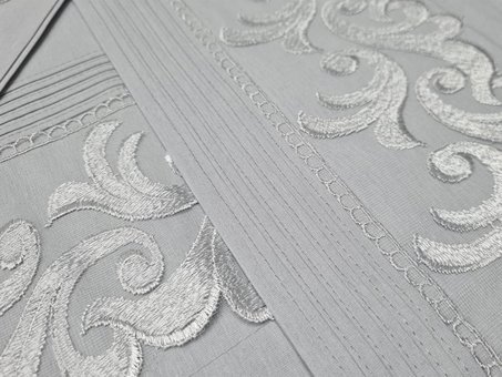 Çeyiz Diyarı Pamuk Dört Mevsim 200 x 225 cm Güpür Çift Kişilik Nevresim Takımı Gri