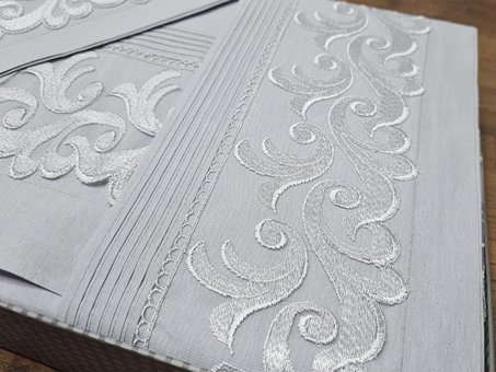 Çeyiz Diyarı Pamuk Dört Mevsim 200 x 225 cm Güpür Çift Kişilik Nevresim Takımı Gri