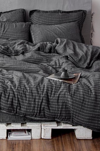 Ecocotton Pamuk Dört Mevsim 200 x 220 cm Modern Çift Kişilik Nevresim Takımı Antrasit