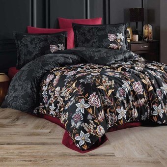 Clasy Saten Kışlık 200 x 220 cm Modern Çift Kişilik Nevresim Takımı Bordo