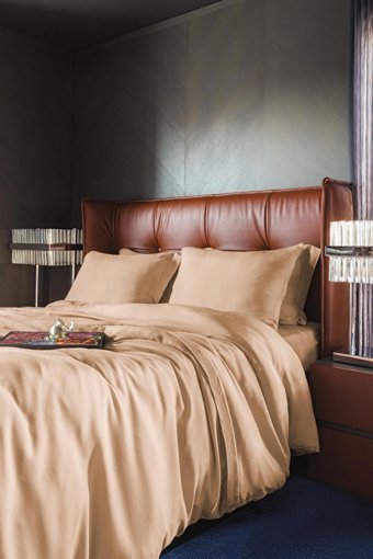 İssimo Home Pamuk Dört Mevsim 200 x 220 cm Düz Çift Kişilik Nevresim Takımı Somon