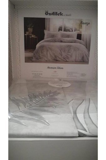 Özdilek Ranforce Kışlık 200 x 220 cm Yaprak Çift Kişilik Nevresim Takımı Gri
