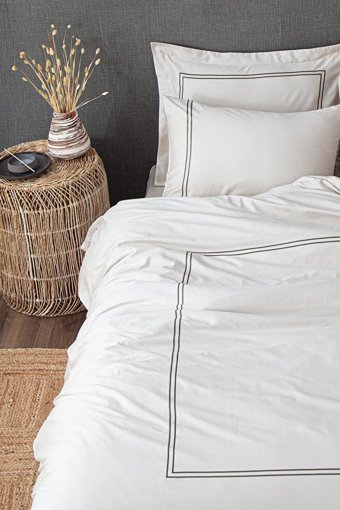 Ecocotton Pamuk Saten Dört Mevsim 200 x 220 cm Modern Çift Kişilik Nevresim Takımı Yeşil
