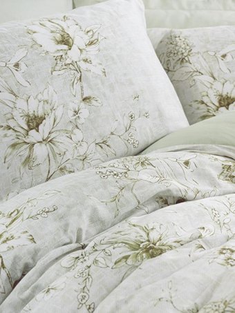 Nevresim Dünyası Saten Dört Mevsim 200 x 220 cm Çiçekli Çift Kişilik Nevresim Takımı Beyaz