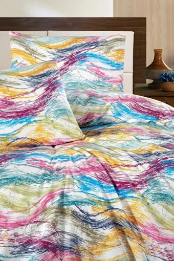 Mulberry Pamuk Dört Mevsim 200 x 220 cm Desenli Çift Kişilik Nevresim Takımı Çok Renkli