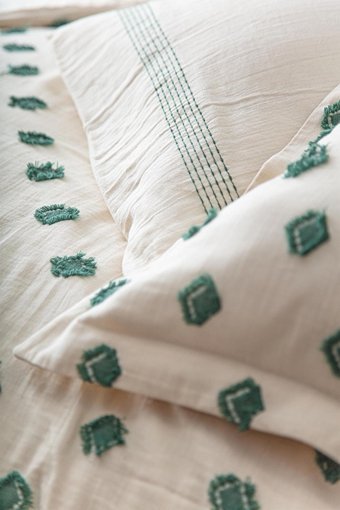 Ecocotton Pamuk Dört Mevsim 200 x 220 cm Modern Çift Kişilik Nevresim Takımı Yeşil