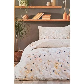 Özdilek Pamuk Polyester Kışlık 200 x 220 cm Çiçekli Çift Kişilik Nevresim Takımı Sarı