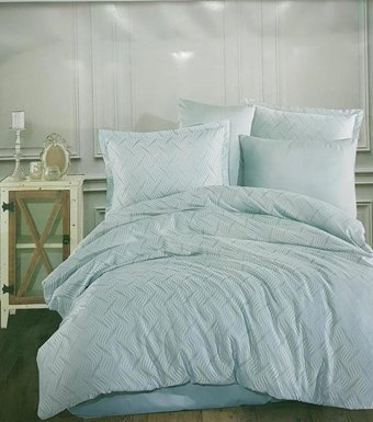 Clasy Saten Dört Mevsim 200 x 220 cm Şal Desen Çift Kişilik Nevresim Takımı Gri