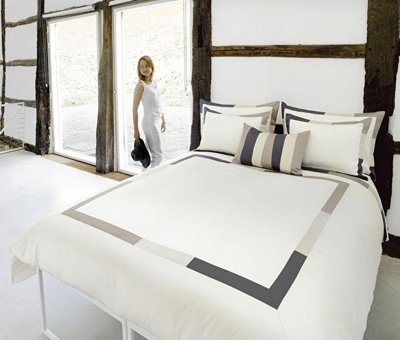 Metin Ev Pamuk Saten Kışlık 190 x 220 cm Çerçeve Çift Kişilik Nevresim Takımı Beyaz