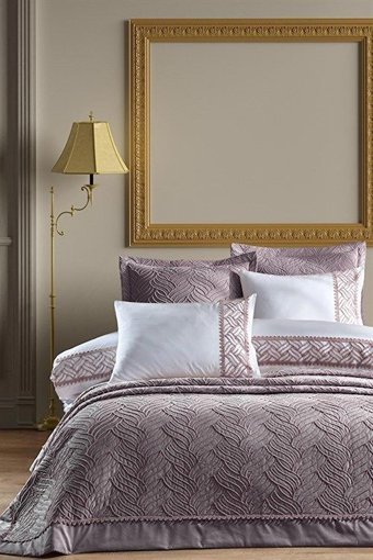 İyi Geceler İstanbul Pamuk Dört Mevsim 200 x 220 cm Modern Çift Kişilik Nevresim Takımı Mürdüm