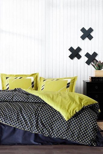 Özdilek Ranforce Kışlık 200 x 220 cm Çizgili Çift Kişilik Nevresim Takımı Yeşil