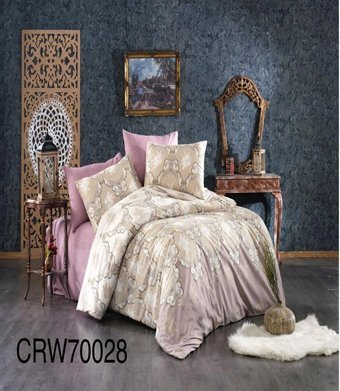 More Home Ranforce Dört Mevsim 200 x 220 cm Şal Desen Çift Kişilik Nevresim Takımı Krem
