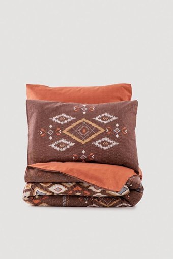 Cotton Box Pamuk Dört Mevsim 200 x 220 cm Modern Çift Kişilik Nevresim Takımı Turuncu