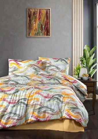 Mulberry Kışlık 155 x 220 cm Çizgili Çift Kişilik Nevresim Takımı Çok Renkli