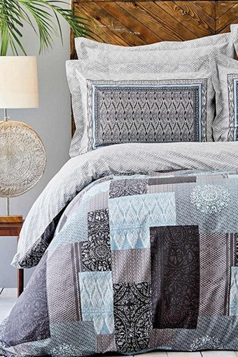 Karaca Home Pamuk Dört Mevsim 200 x 220 cm Modern Çift Kişilik Nevresim Takımı Gri