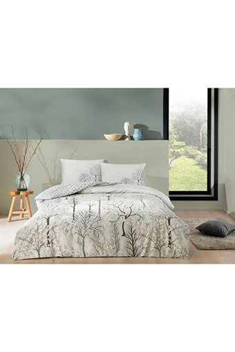 Taç Şakura Bambu Dört Mevsim 200 x 220 cm Lastikli Ağaç Çift Kişilik Nevresim Takımı Mint