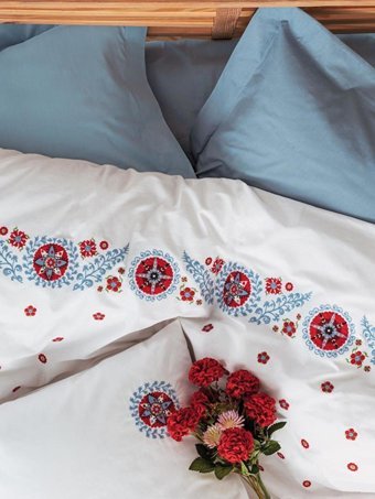 Cotton Box Ranforce Dört Mevsim 200 x 220 cm Modern Çift Kişilik Nevresim Takımı Mavi