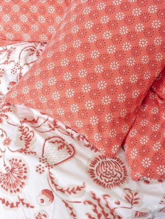 Cotton Box Pamuk Dört Mevsim 200 x 220 cm Çiçekli Çift Kişilik Nevresim Takımı Kırmızı