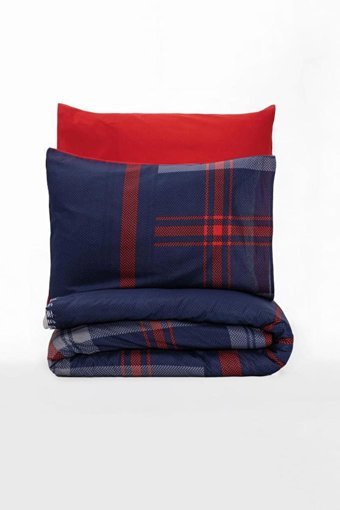 Cotton Box Ranforce Dört Mevsim 200 x 220 cm Ekoseli Çift Kişilik Nevresim Takımı Kırmızı