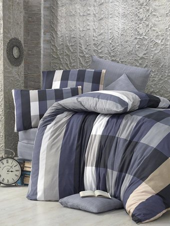 Komfort Home Pamuk Polyester 200 x 220 cm Ekoseli Çift Kişilik Nevresim Takımı Çok Renkli