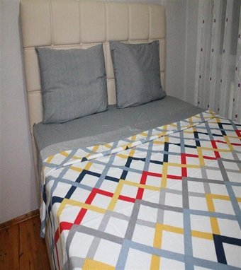 More Home Pamuk Dört Mevsim 200 x 220 cm Lastikli Geometrik Çift Kişilik Nevresim Takımı Gri
