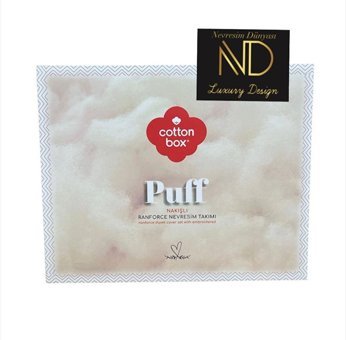 Cotton Box Ranforce Dört Mevsim 200 x 220 cm Puff Nakış Geometrik Çift Kişilik Nevresim Takımı Bej Kiremit