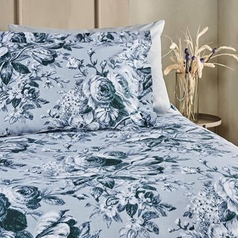 Marie Claire Pamuk Ranforce Dört Mevsim 200 x 220 cm Çiçekli Çift Kişilik Nevresim Takımı Gri
