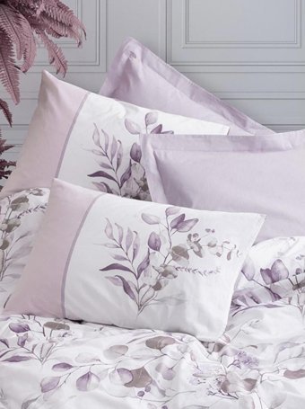 Cotton Box Ranforce Dört Mevsim 200 x 220 cm Çiçekli Çift Kişilik Nevresim Takımı Lila