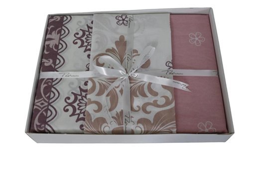 T.Concept Pamuk Polyester Dört Mevsim 200 x 220 cm Etnik Çift Kişilik Nevresim Takımı Pembe