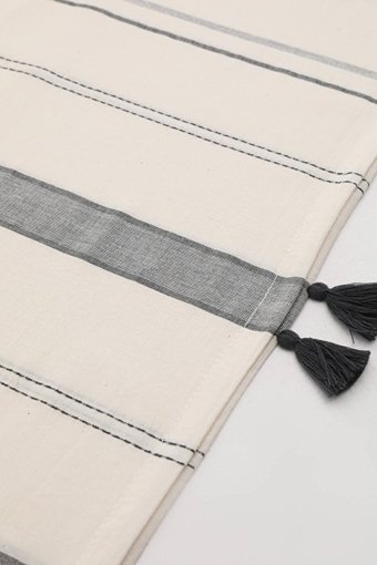 Favora Pamuk Dört Mevsim 200 x 220 cm Çizgili Çift Kişilik Nevresim Takımı Bej Gri