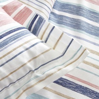 Karaca Home Pamuk Dört Mevsim 200 x 220 cm Çizgili Çift Kişilik Nevresim Takımı Çok Renkli