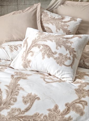 Cotton Box Saten Dört Mevsim 200 x 220 cm Etnik Çift Kişilik Nevresim Takımı Bej