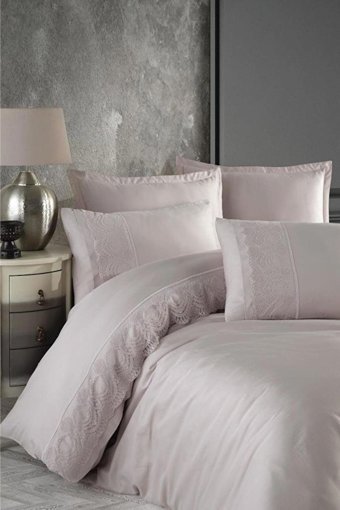 Clasy Saten Kışlık 200 x 220 cm Modern Çift Kişilik Nevresim Takımı Gri