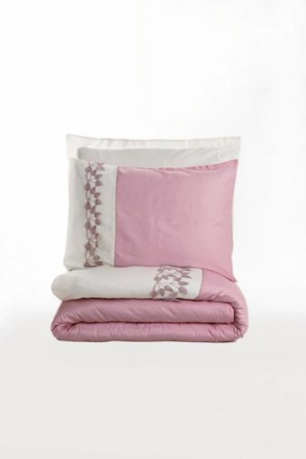 Cotton Box Saten Dört Mevsim 200 x 220 cm Modern Çift Kişilik Nevresim Takımı Pembe
