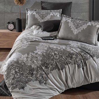 Clasy Saten Kışlık 200 x 220 cm Modern Çift Kişilik Nevresim Takımı Antrasit