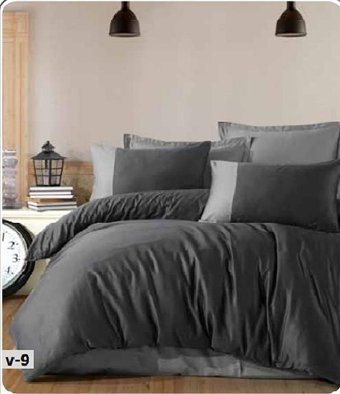 Clasy Ranforce Dört Mevsim 200 x 220 cm Düz Çift Kişilik Nevresim Takımı Antrasit