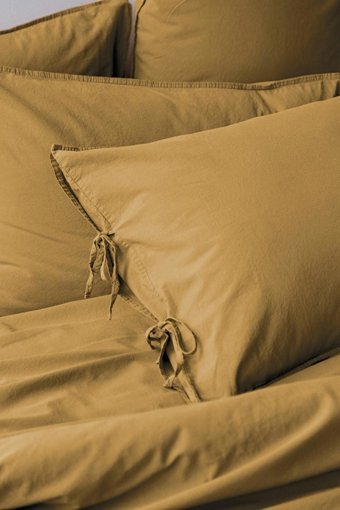İssimo Home Pamuk Dört Mevsim 240 x 220 cm Düz Çift Kişilik Nevresim Takımı Hardal
